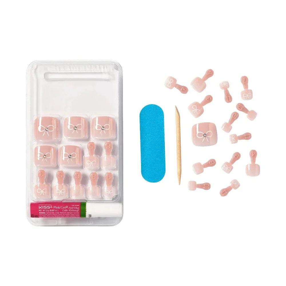 KISS Voguish Fantasy Nails Real Short Length & Toenails Pedicure Kit Set